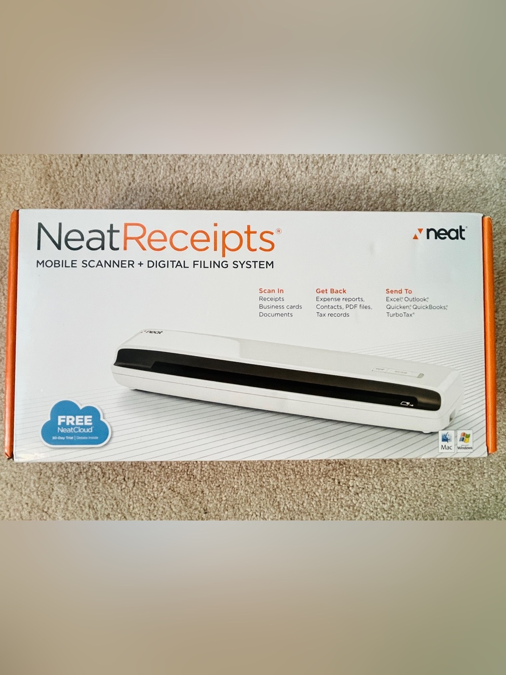 Receipts Mobile Scanner – White & Black Portable Receipt Scanner